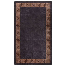 vidaXL Teppich Waschbar Schwarz und Golden 190x300 cm Rutschfest