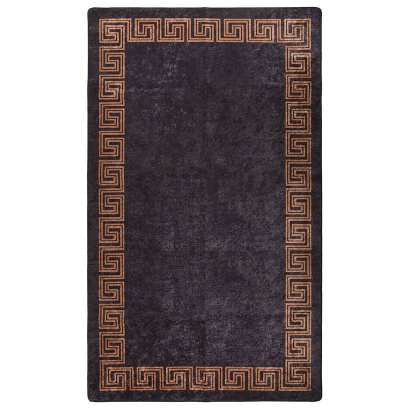 vidaXL Teppich Waschbar Schwarz und Golden 190x300 cm Rutschfest vidaXL Teppich Waschbar Schwarz und Golden 190x300 cm Rutschfest