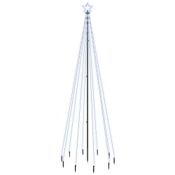 vidaXL LED-Weihnachtsbaum mit Erdnägeln Kaltweiß 310 LEDs 300 cm