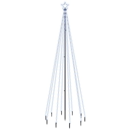 vidaXL LED-Weihnachtsbaum mit Erdnägeln Kaltweiß 310 LEDs 300 cm
