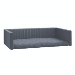 vidaXL Kofferraum-Hundebett Grau 90x60 cm Leinenoptik