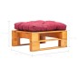 Garten-Palettenhocker mit Rotem Kissen Holz Honigbraun Garten-Palettenhocker mit Rotem Kissen Holz Honigbraun