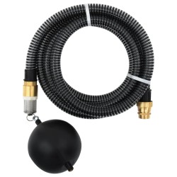 vidaXL Saugschlauch mit Messing-Anschlüssen Schwarz 1,1" 7 m PVC