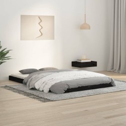 vidaXL Massivholzbett Schwarz 120x190 cm Kiefer