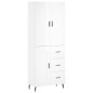 Highboard Hochglanz-Weiß 69,5x34x180 cm Holzwerkstoff Highboard Hochglanz-Weiß 69,5x34x180 cm Holzwerkstoff