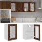 vidaXL Hängeschrank Glas Braun Eichen-Optik 40x31x60 cm Holzwerkstoff vidaXL Hängeschrank Glas Braun Eichen-Optik 40x31x60 cm Holzwerkstoff