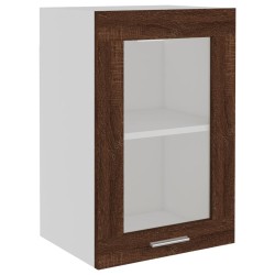 vidaXL Hängeschrank Glas Braun Eichen-Optik 40x31x60 cm Holzwerkstoff