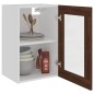 vidaXL Hängeschrank Glas Braun Eichen-Optik 40x31x60 cm Holzwerkstoff vidaXL Hängeschrank Glas Braun Eichen-Optik 40x31x60 cm Holzwerkstoff