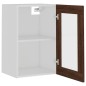 vidaXL Hängeschrank Glas Braun Eichen-Optik 40x31x60 cm Holzwerkstoff vidaXL Hängeschrank Glas Braun Eichen-Optik 40x31x60 cm Holzwerkstoff