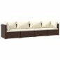 vidaXL 4-tlg. Garten-Lounge-Set mit Auflagen Poly Rattan Braun vidaXL 4-tlg. Garten-Lounge-Set mit Auflagen Poly Rattan Braun
