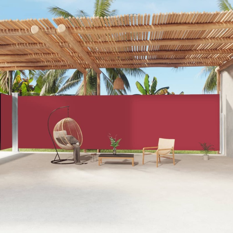 vidaXL Seitenmarkise Ausziehbar Rot 220x1200 cm vidaXL Seitenmarkise Ausziehbar Rot 220x1200 cm