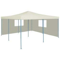 vidaXL Faltpavillon mit 2 Seitenwänden 5x5 m Creme
