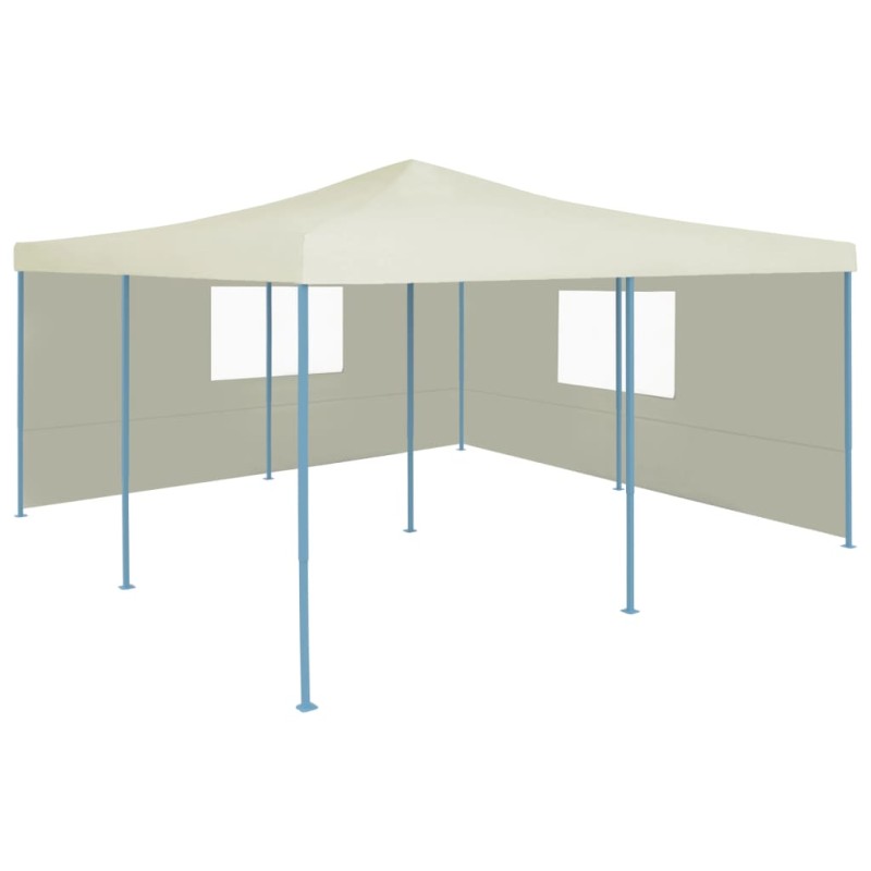 vidaXL Faltpavillon mit 2 Seitenwänden 5x5 m Creme vidaXL Faltpavillon mit 2 Seitenwänden 5x5 m Creme