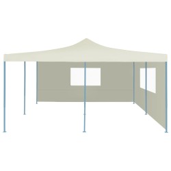 vidaXL Faltpavillon mit 2 Seitenwänden 5x5 m Creme