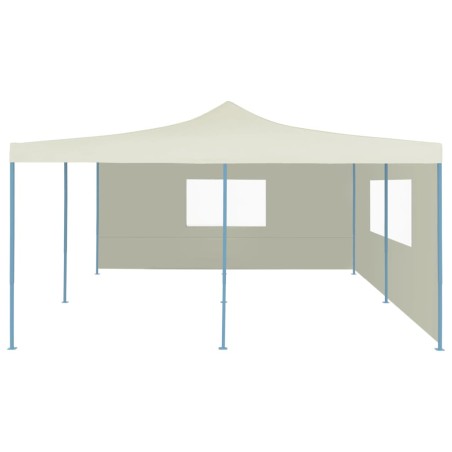 vidaXL Faltpavillon mit 2 Seitenwänden 5x5 m Creme