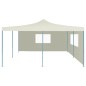 vidaXL Faltpavillon mit 2 Seitenwänden 5x5 m Creme vidaXL Faltpavillon mit 2 Seitenwänden 5x5 m Creme