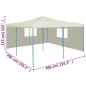 vidaXL Faltpavillon mit 2 Seitenwänden 5x5 m Creme vidaXL Faltpavillon mit 2 Seitenwänden 5x5 m Creme