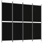 vidaXL 4-tlg. Paravent Schwarz 200x180 cm Stoff vidaXL 4-tlg. Paravent Schwarz 200x180 cm Stoff