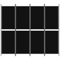 vidaXL 4-tlg. Paravent Schwarz 200x180 cm Stoff vidaXL 4-tlg. Paravent Schwarz 200x180 cm Stoff