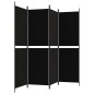 vidaXL 4-tlg. Paravent Schwarz 200x180 cm Stoff vidaXL 4-tlg. Paravent Schwarz 200x180 cm Stoff