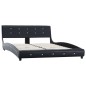 Bett mit Memory-Schaum-Matratze Schwarz Kunstleder 140x200 cm Bett mit Memory-Schaum-Matratze Schwarz Kunstleder 140x200 cm