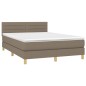 vidaXL Boxspringbett mit Matratze & LED Taupe 140x200 cm Stoff vidaXL Boxspringbett mit Matratze & LED Taupe 140x200 cm Stoff