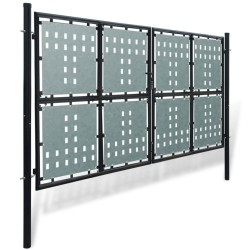 vidaXL Zauntor (Einzeltor) Schwarz 300x250 cm