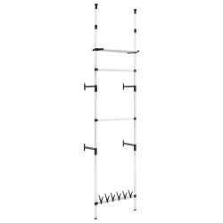 vidaXL Teleskop-Garderobe mit Stangen und Regal Aluminium