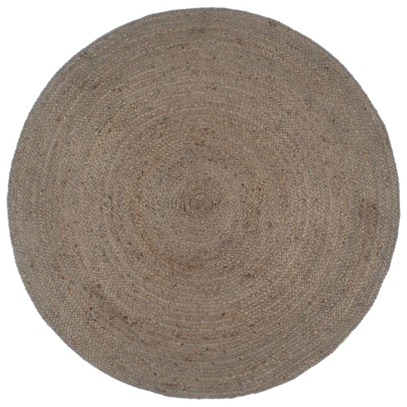 vidaXL Teppich Handgefertigt Jute Rund 240 cm Grau vidaXL Teppich Handgefertigt Jute Rund 240 cm Grau