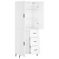 Highboard Hochglanz-Weiß 69,5x34x180 cm Holzwerkstoff Highboard Hochglanz-Weiß 69,5x34x180 cm Holzwerkstoff