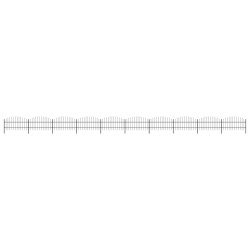 Gartenzaun mit Speerspitzen Stahl (0,75 - 1) x 17 m Schwarz