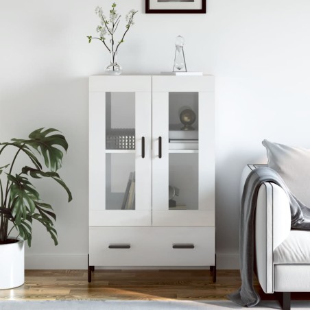 vidaXL Highboard Hochglanz-Weiß 69,5x31x115 cm Holzwerkstoff