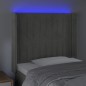 vidaXL LED Kopfteil Hellgrau 103x16x118/128 cm Samt