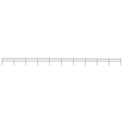 Gartenzaun mit Speerspitzen Stahl 17 x 0,6 m Schwarz