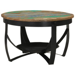 vidaXL Couchtisch Ø 68x43 cm Altholz Massiv und Eisen