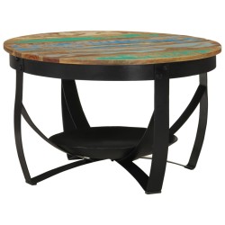 vidaXL Couchtisch Ø 68x43 cm Altholz Massiv und Eisen