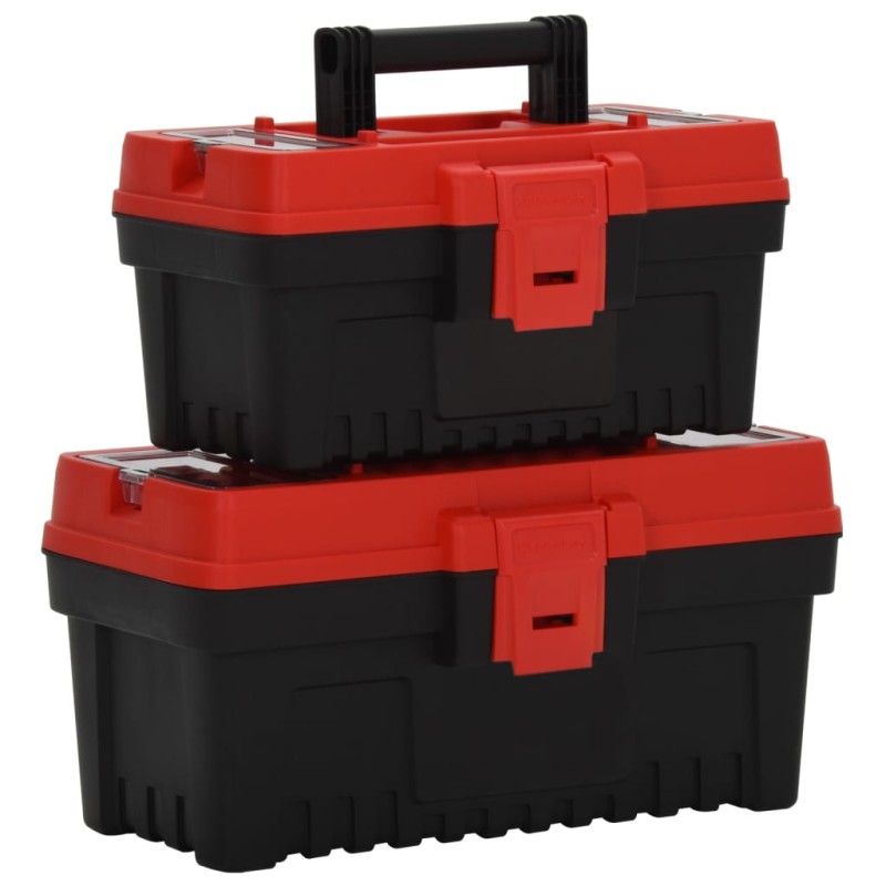 vidaXL 2-tlg. Werkzeugbox-Set Schwarz und Rot Polypropylen vidaXL 2-tlg. Werkzeugbox-Set Schwarz und Rot Polypropylen