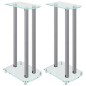 vidaXL Lautsprecher-Ständer 2 Stk. Silbern Hartglas 3 Säulen vidaXL Lautsprecher-Ständer 2 Stk. Silbern Hartglas 3 Säulen
