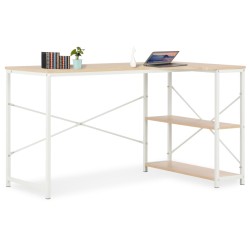 vidaXL Computertisch Weiß und Eiche 120x72x70 cm