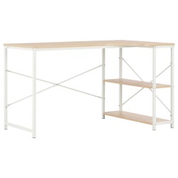 vidaXL Computertisch Weiß und Eiche 120x72x70 cm