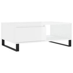 vidaXL Couchtisch Hochglanz-Weiß 90x60x35 cm Holzwerkstoff