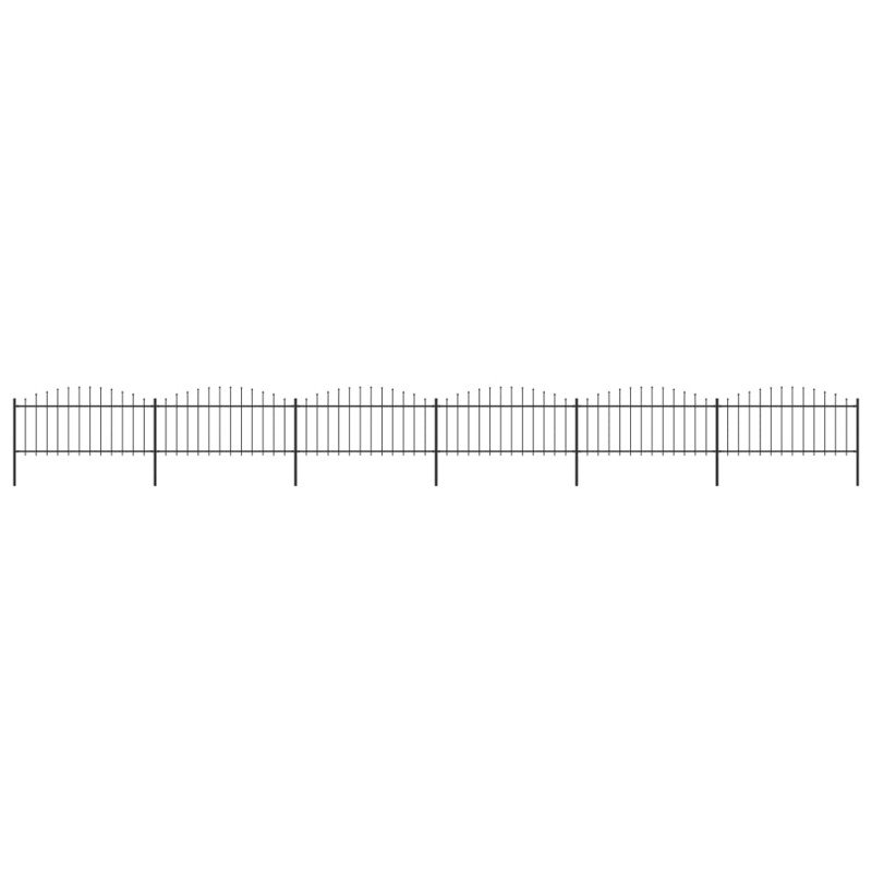 Gartenzaun mit Speerspitzen Stahl (0,5 - 0,75) x 10,2 m Schwarz Gartenzaun mit Speerspitzen Stahl (0,5 - 0,75) x 10,2 m Schwarz