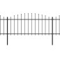 Gartenzaun mit Speerspitzen Stahl (0,5 - 0,75) x 10,2 m Schwarz Gartenzaun mit Speerspitzen Stahl (0,5 - 0,75) x 10,2 m Schwarz