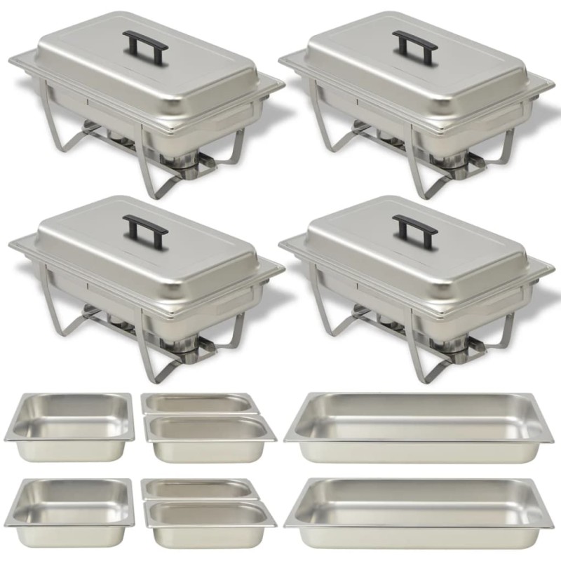 vidaXL Chafing Dish Set 4-tlg. Edelstahl vidaXL Chafing Dish Set 4-tlg. Edelstahl