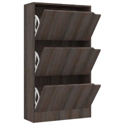 vidaXL Schuhschrank mit 3 Türen Grau Sonoma-Eiche 59x24x105cm