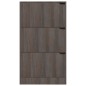 vidaXL Schuhschrank mit 3 Türen Grau Sonoma-Eiche 59x24x105cm vidaXL Schuhschrank mit 3 Türen Grau Sonoma-Eiche 59x24x105cm