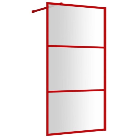 vidaXL Duschwand für Begehbare Dusche mit ESG Klarglas Rot 100x195 cm