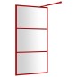 vidaXL Duschwand für Begehbare Dusche mit ESG Klarglas Rot 100x195 cm vidaXL Duschwand für Begehbare Dusche mit ESG Klarglas Rot 100x195 cm