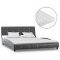 Bett mit Matratze Grau Kunstleder 140 x 200 cm Bett mit Matratze Grau Kunstleder 140 x 200 cm