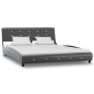 Bett mit Matratze Grau Kunstleder 140 x 200 cm Bett mit Matratze Grau Kunstleder 140 x 200 cm